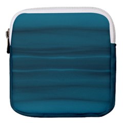 Teal Blue Ombre Mini Square Pouch by SpinnyChairDesigns