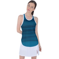 Teal Blue Ombre Racer Back Mesh Tank Top by SpinnyChairDesigns