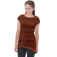 Cinnamon And Rust Ombre Cap Sleeve High Low Top by SpinnyChairDesigns