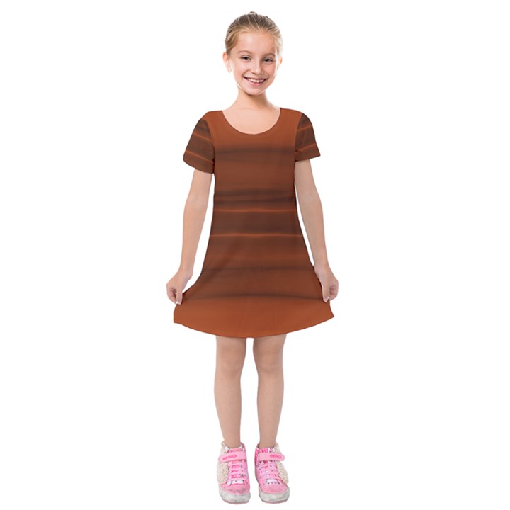 Cinnamon and Rust Ombre Kids  Short Sleeve Velvet Dress