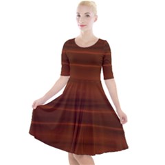 Cinnamon And Rust Ombre Quarter Sleeve A-line Dress by SpinnyChairDesigns