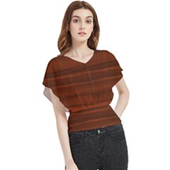 Cinnamon And Rust Ombre Butterfly Chiffon Blouse