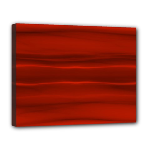 Scarlet Red Ombre Canvas 14  X 11  (stretched) by SpinnyChairDesigns