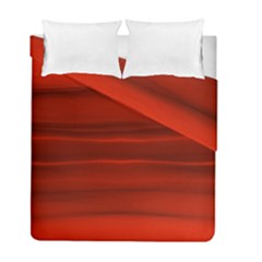 Scarlet Red Ombre Duvet Cover Double Side (full/ Double Size) by SpinnyChairDesigns