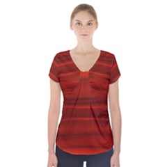 Scarlet Red Ombre Short Sleeve Front Detail Top by SpinnyChairDesigns