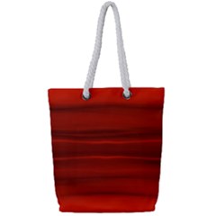 Scarlet Red Ombre Full Print Rope Handle Tote (small) by SpinnyChairDesigns