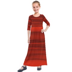 Scarlet Red Ombre Kids  Quarter Sleeve Maxi Dress by SpinnyChairDesigns