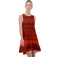 Scarlet Red Ombre Frill Swing Dress by SpinnyChairDesigns