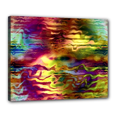 Electric Tie Dye Colors Canvas 20  X 16  (stretched) by SpinnyChairDesigns