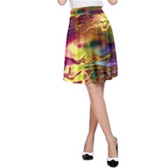 Electric Tie Dye Colors A-line Skirt by SpinnyChairDesigns