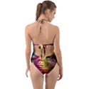 Electric Tie Dye Colors Halter Cut-Out One Piece Swimsuit View2