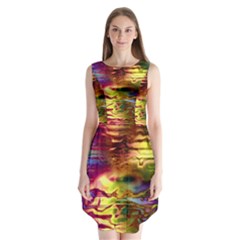 Electric Tie Dye Colors Sleeveless Chiffon Dress   by SpinnyChairDesigns