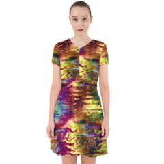 Electric Tie Dye Colors Adorable In Chiffon Dress by SpinnyChairDesigns