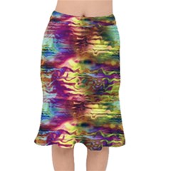 Electric Tie Dye Colors Short Mermaid Skirt by SpinnyChairDesigns