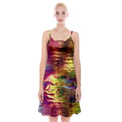 Electric Tie Dye Colors Spaghetti Strap Velvet Dress by SpinnyChairDesigns