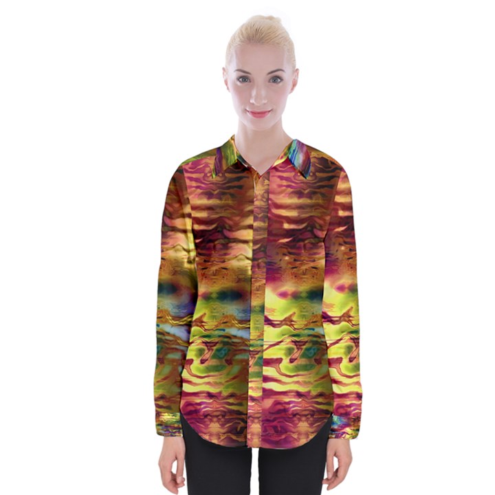 Electric Tie Dye Colors Womens Long Sleeve Shirt