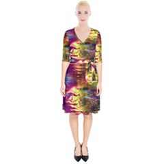 Electric Tie Dye Colors Wrap Up Cocktail Dress by SpinnyChairDesigns