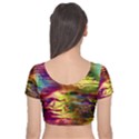 Electric Tie Dye Colors Velvet Short Sleeve Crop Top  View2