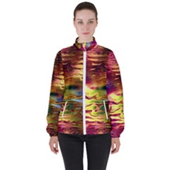 Electric Tie Dye Colors Women s High Neck Windbreaker by SpinnyChairDesigns