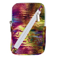 Electric Tie Dye Colors Belt Pouch Bag (large) by SpinnyChairDesigns