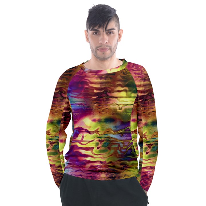 Electric Tie Dye Colors Men s Long Sleeve Raglan Tee