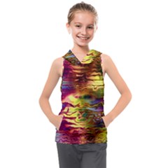 Electric Tie Dye Colors Kids  Sleeveless Hoodie by SpinnyChairDesigns