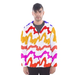 Multicolored Scribble Abstract Pattern Men s Hooded Windbreaker by dflcprintsclothing