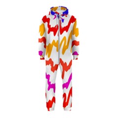 Multicolored Scribble Abstract Pattern Hooded Jumpsuit (kids) by dflcprintsclothing