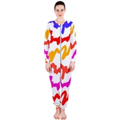 Multicolored Scribble Abstract Pattern Onepiece Jumpsuit (ladies)  by dflcprintsclothing