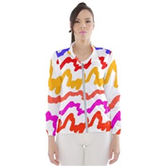 Multicolored Scribble Abstract Pattern Women s Windbreaker by dflcprintsclothing