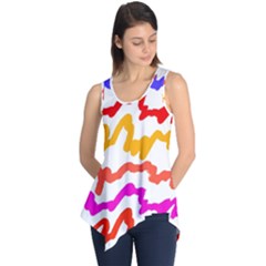 Multicolored Scribble Abstract Pattern Sleeveless Tunic by dflcprintsclothing