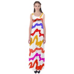 Multicolored Scribble Abstract Pattern Empire Waist Maxi Dress by dflcprintsclothing