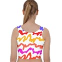 Multicolored Scribble Abstract Pattern Velvet Racer Back Crop Top View2