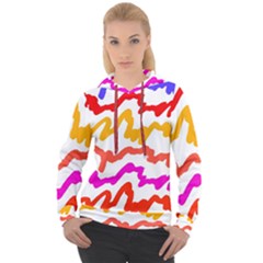 Multicolored Scribble Abstract Pattern Women s Overhead Hoodie by dflcprintsclothing