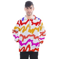 Multicolored Scribble Abstract Pattern Men s Half Zip Pullover by dflcprintsclothing