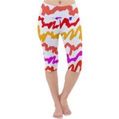 Multicolored Scribble Abstract Pattern Lightweight Velour Cropped Yoga Leggings by dflcprintsclothing