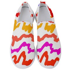 Multicolored Scribble Abstract Pattern Men s Slip On Sneakers by dflcprintsclothing