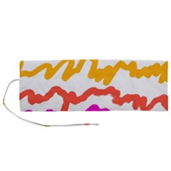 Multicolored Scribble Abstract Pattern Roll Up Canvas Pencil Holder (m) by dflcprintsclothing