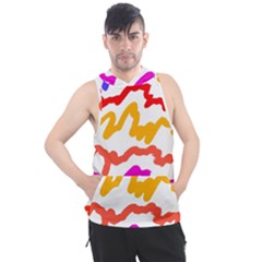 Multicolored Scribble Abstract Pattern Men s Sleeveless Hoodie by dflcprintsclothing