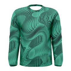 Biscay Green Swirls Men s Long Sleeve Tee by SpinnyChairDesigns