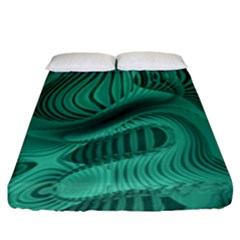 Biscay Green Swirls Fitted Sheet (king Size) by SpinnyChairDesigns