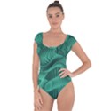 Biscay Green Swirls Short Sleeve Leotard  View1