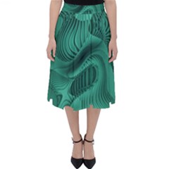 Biscay Green Swirls Classic Midi Skirt by SpinnyChairDesigns