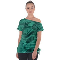 Biscay Green Swirls Tie-up Tee