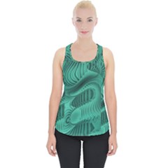 Biscay Green Swirls Piece Up Tank Top by SpinnyChairDesigns