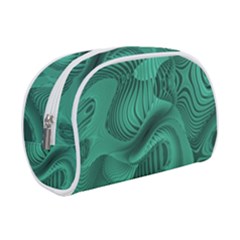 Biscay Green Swirls Makeup Case (small) by SpinnyChairDesigns