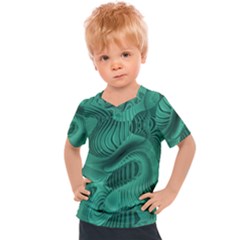 Biscay Green Swirls Kids  Sports Tee