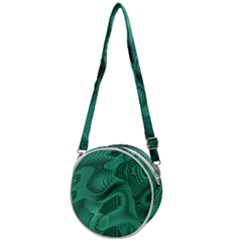 Biscay Green Swirls Crossbody Circle Bag