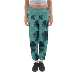 Biscay Green Black Spirals Women s Jogger Sweatpants by SpinnyChairDesigns