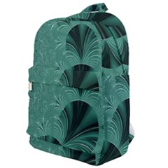 Biscay Green Black Spirals Classic Backpack by SpinnyChairDesigns